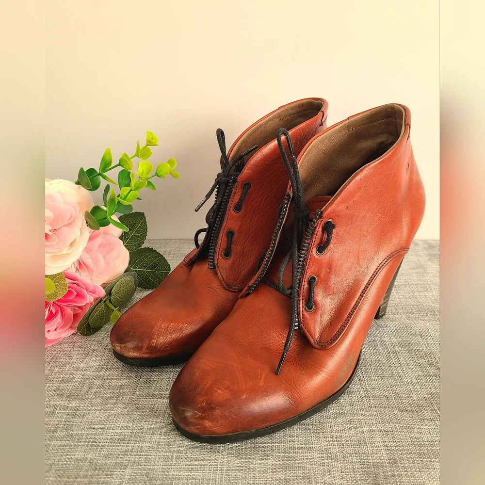 Coque Terra Portugal Brown‎ Leather Boots, Size 7.5 US, 38EU